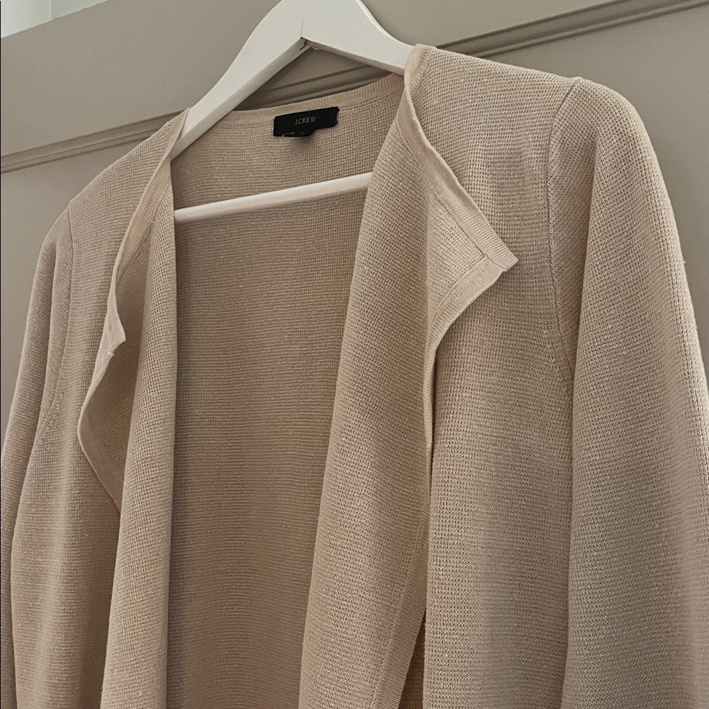 J.Crew | Juliette collarless sweater-blazer in linen blend | Cream | Size S - Picture 5 of 14